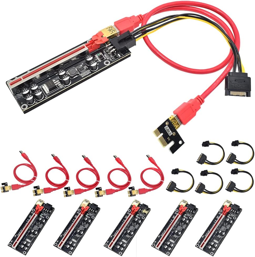 6-Pack PCIe Riser 1X to 16X Graphics Extension Card X678