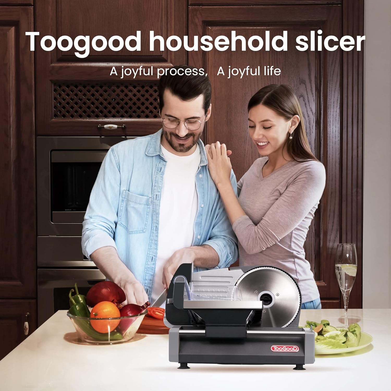Electric Food Slicer with 7.5 Stainless Steel Blade G1343