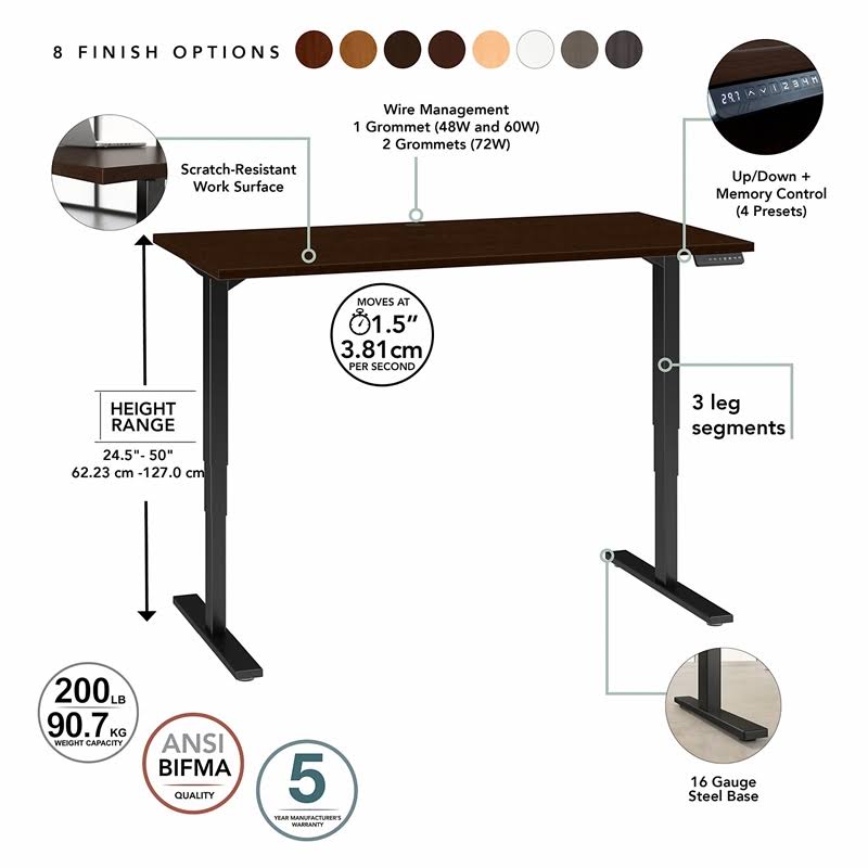 Height Adjustable Desk in Cherry T59036