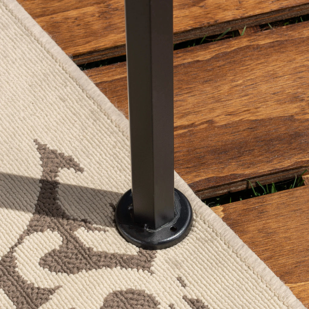 Beige Dark Gray Water Resistant Fabric and Steel Gazebo B85441