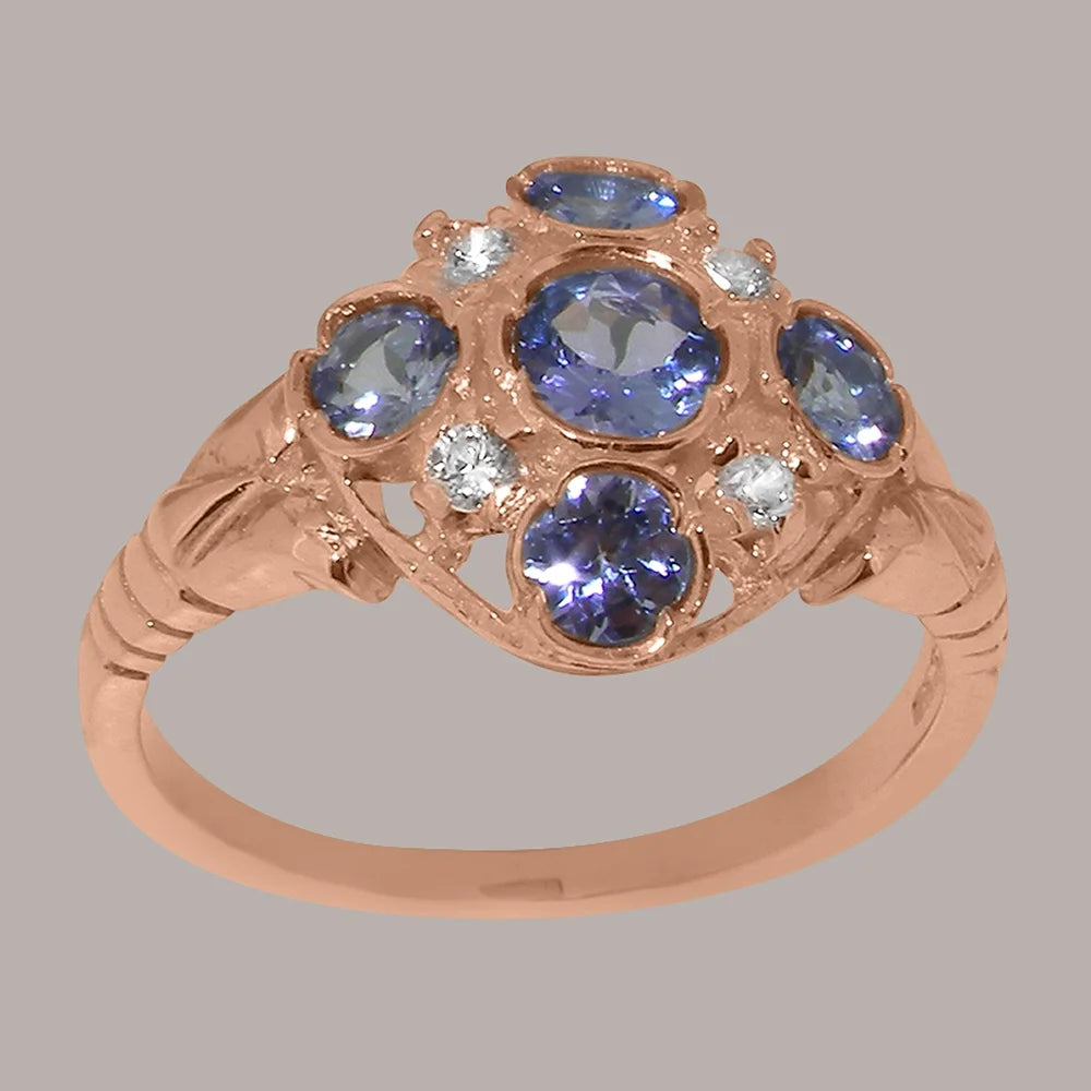 18k Rose Gold Tanzanite Diamond Ring D267025