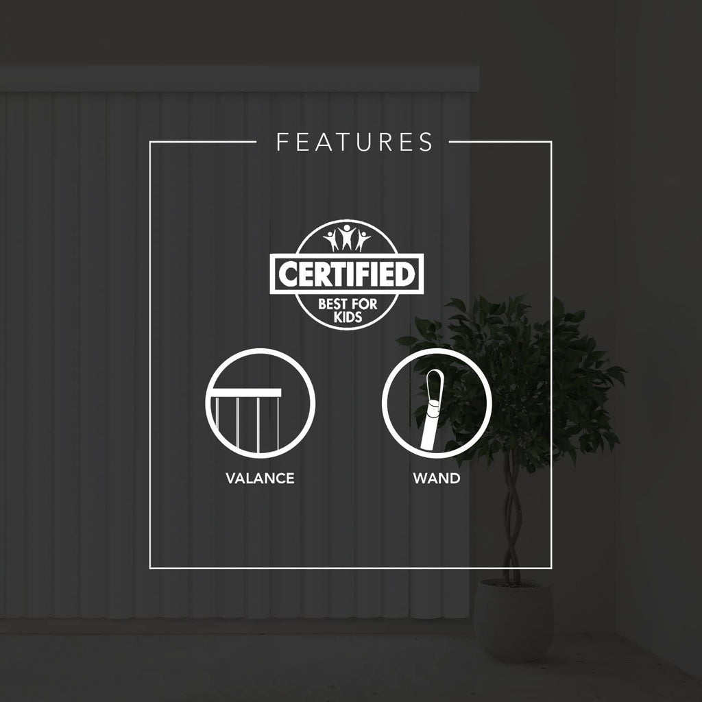 White Cordless Vertical Window Blinds, 78 inch x 84 inch Y6742