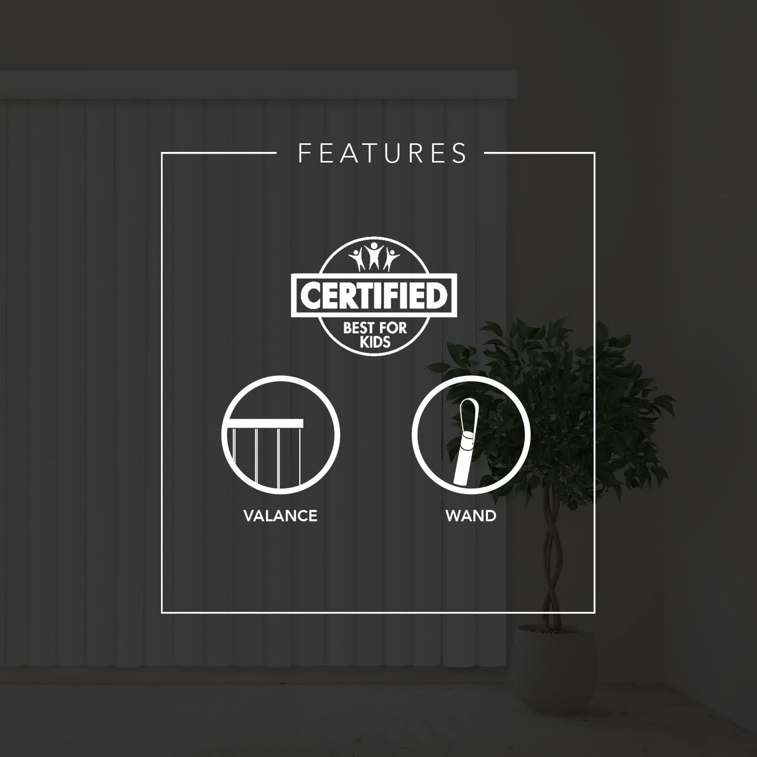 White Cordless Vertical Window Blinds, 78 inch x 84 inch Y6742