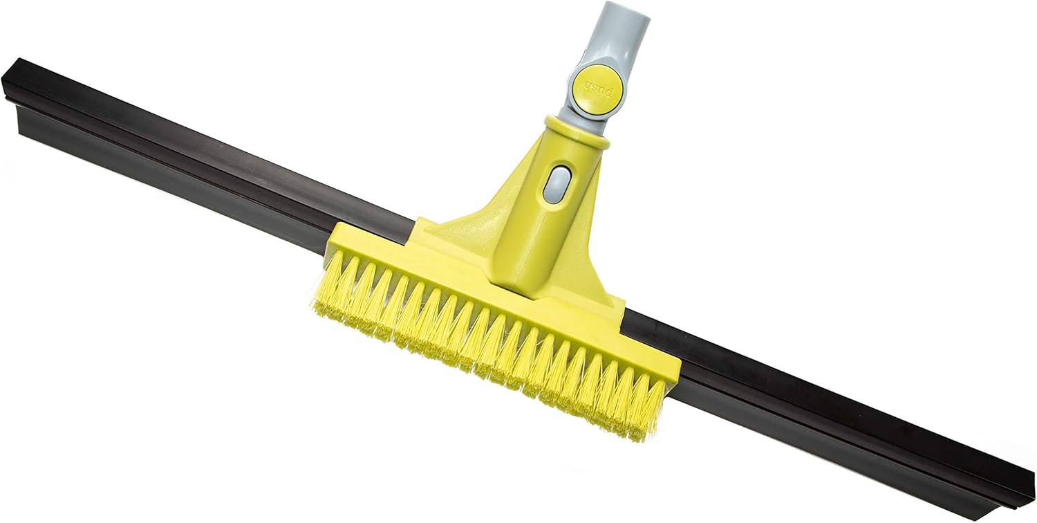 7-30 Foot Extension Pole with 24-inch Floor Squeegee and Grout Scrubbing Brush Combo, Pack of 2 B303055