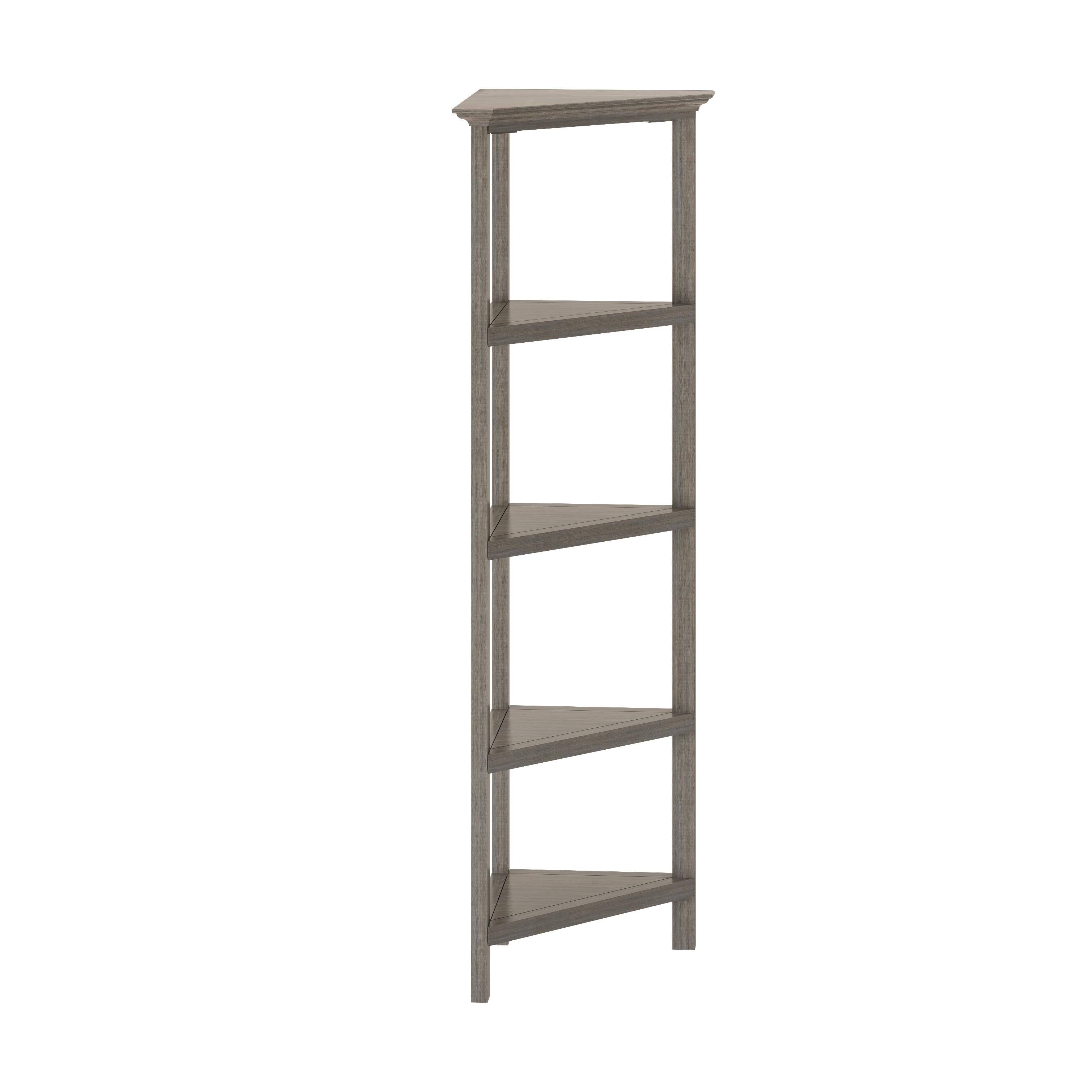 4-Tier Corner Wooden Bookcase Washed Grey X919