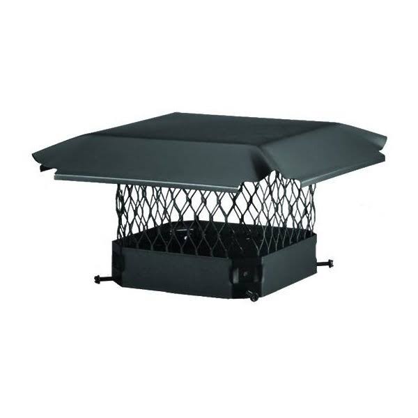14x22 Round Single Flue Chimney Cap Black Galv Steel Mesh O2945
