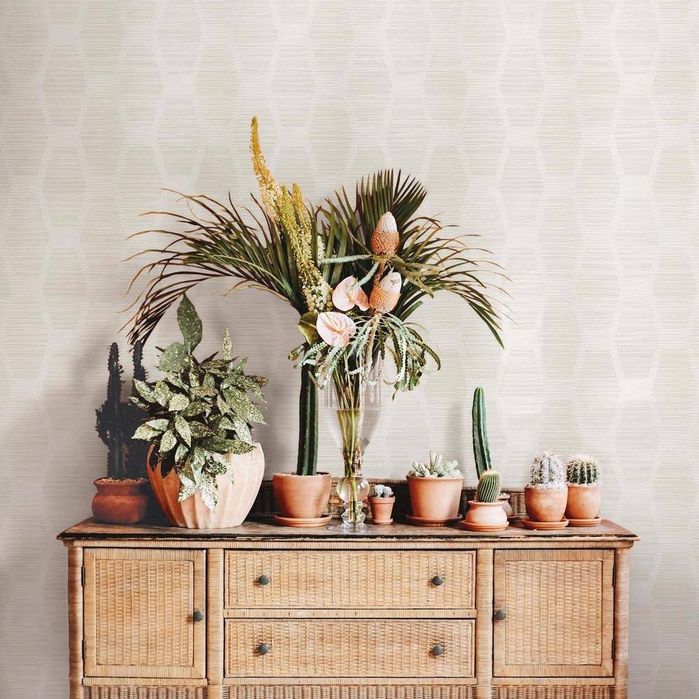 White Congas Stripe Wallpaper M3633