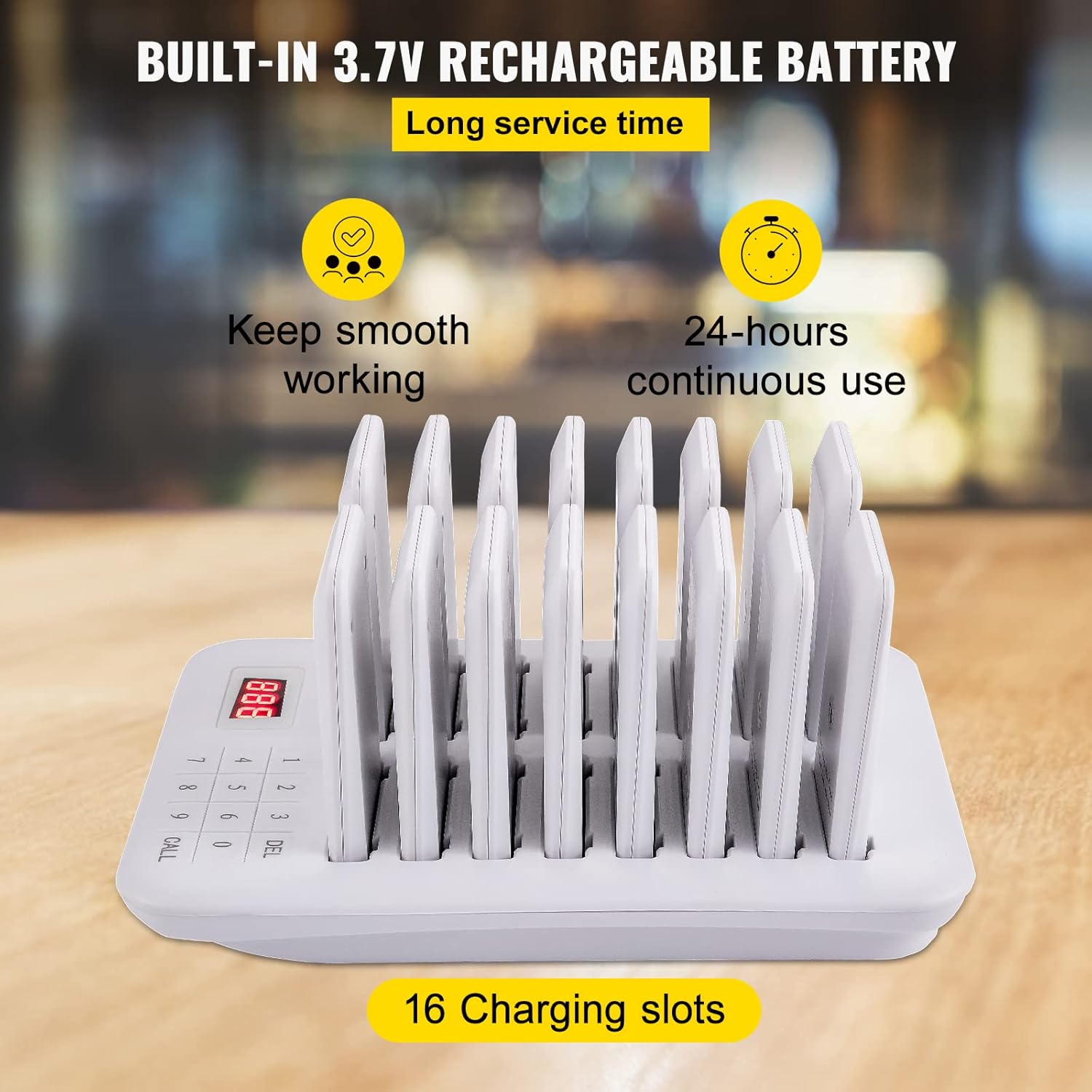Wireless Paging System with Vibration, Flashing and Buzzer A537