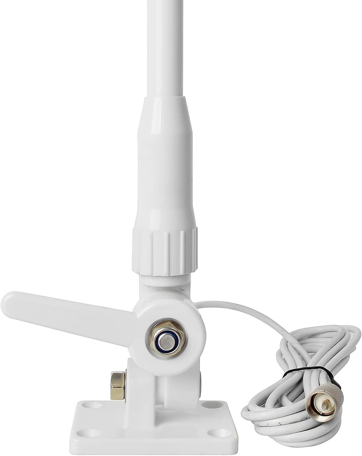 White 43inches 3dBi Marine Boat Fiberglass Antenna with RG58 Cable Pack of 2 U199