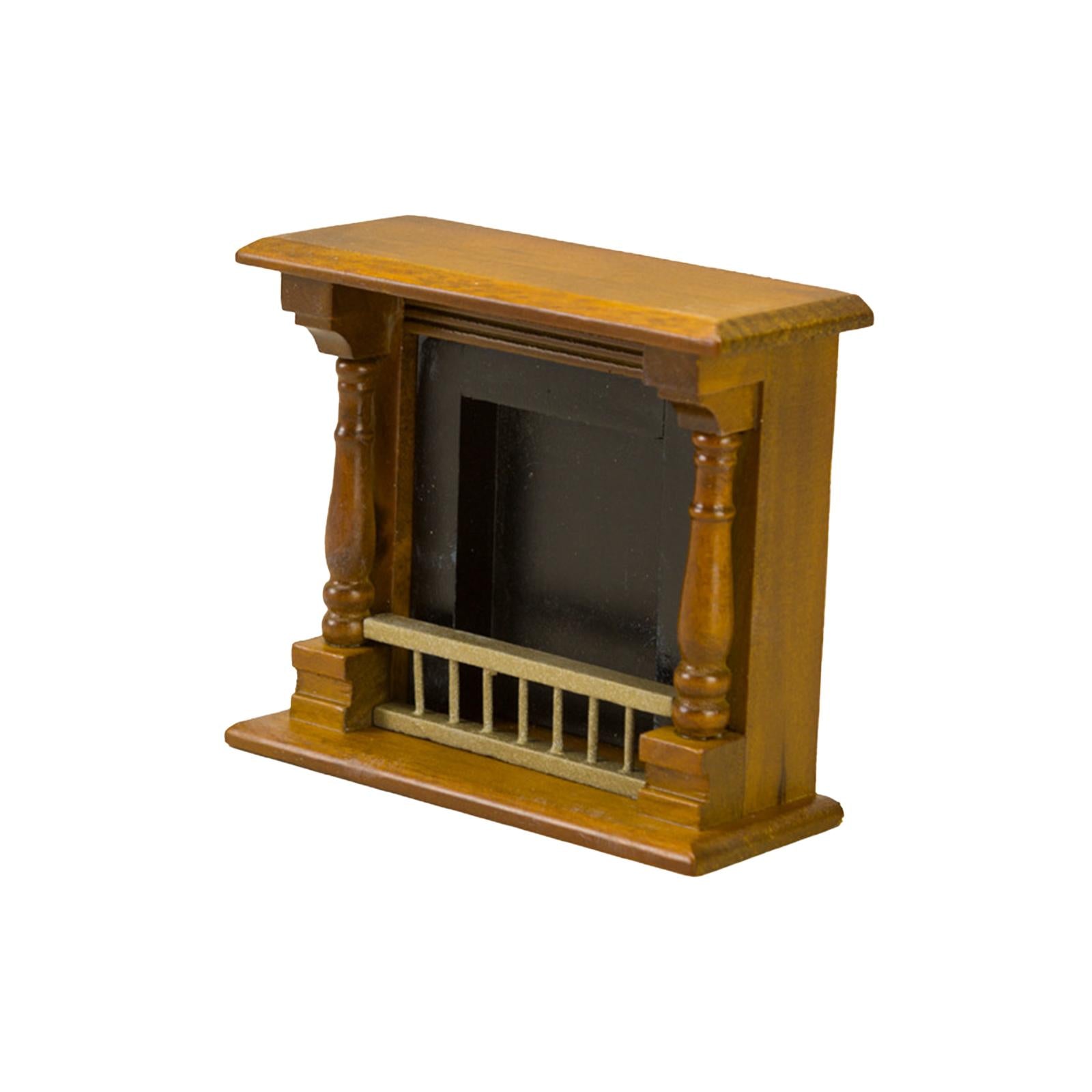1/12 Scale Wooden Dollhouse Fireplace Toy S842506