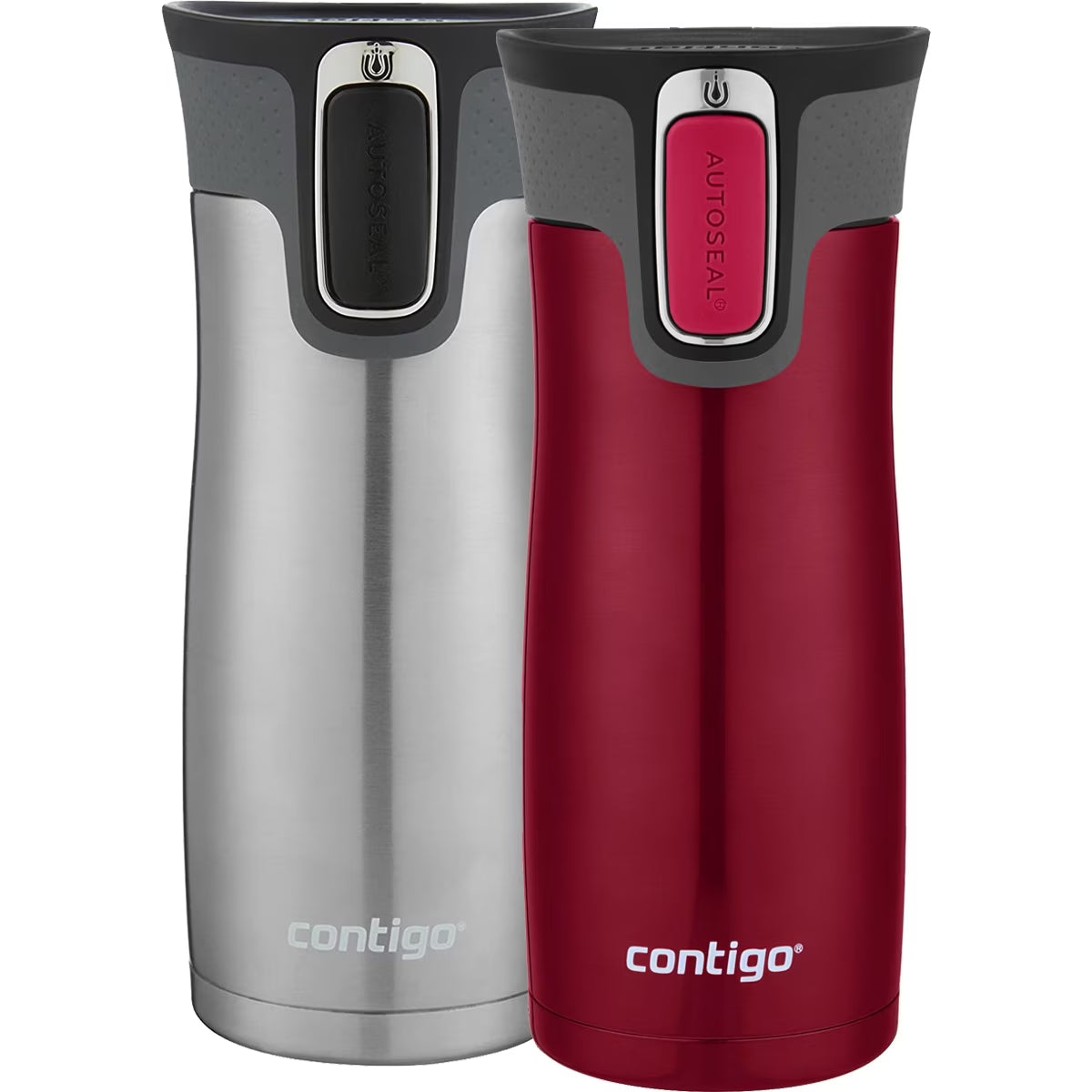 16 oz Stainless Steel Travel Mug 2-Pack W9837