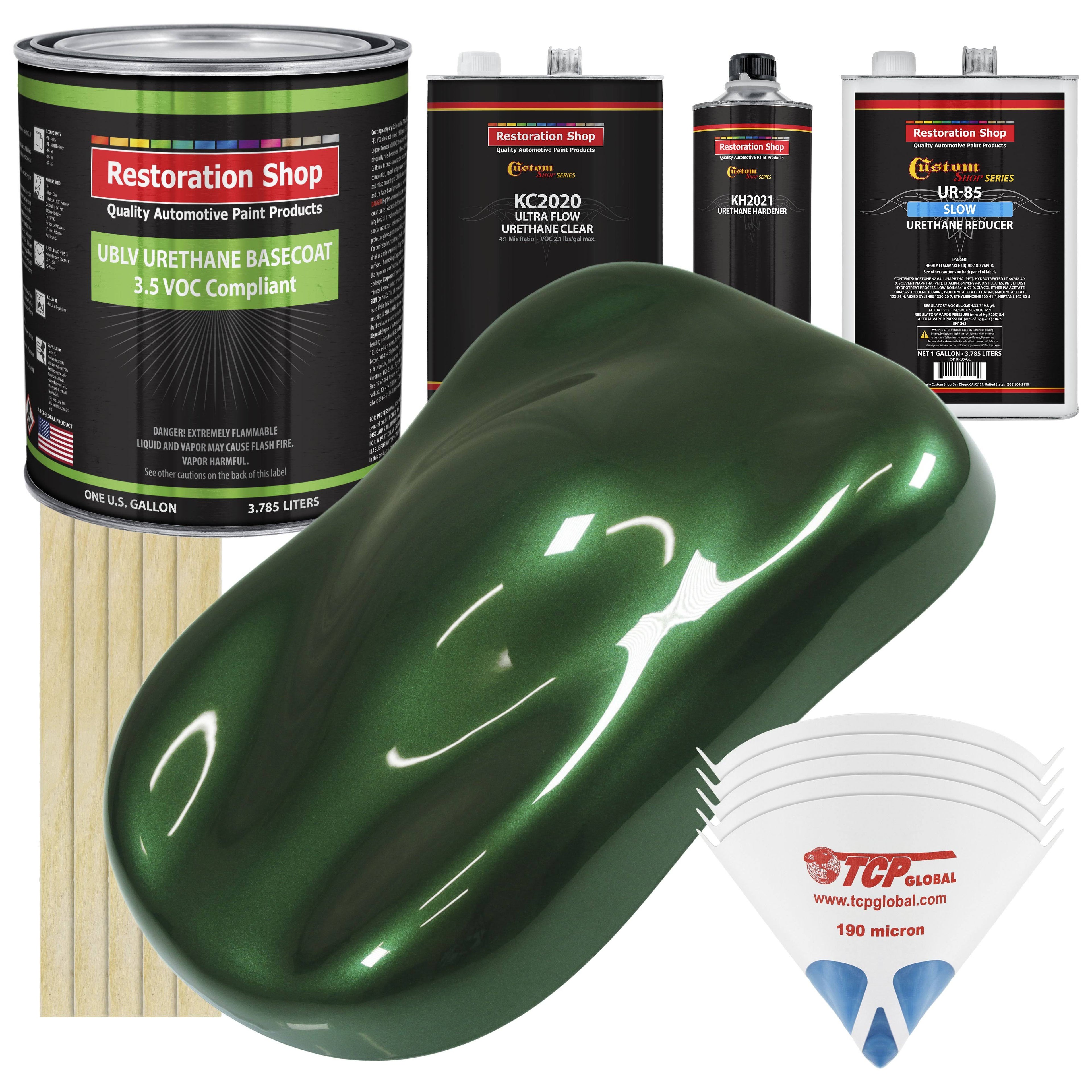 British Racing Green Metallic 3.5 Low VOC Urethane Basecoat Automotive Car Paint, 1 Gallon Kit Q309