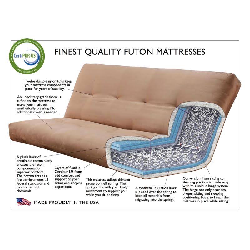 Rustic Walnut Finish Suede Gray Mattress L47683