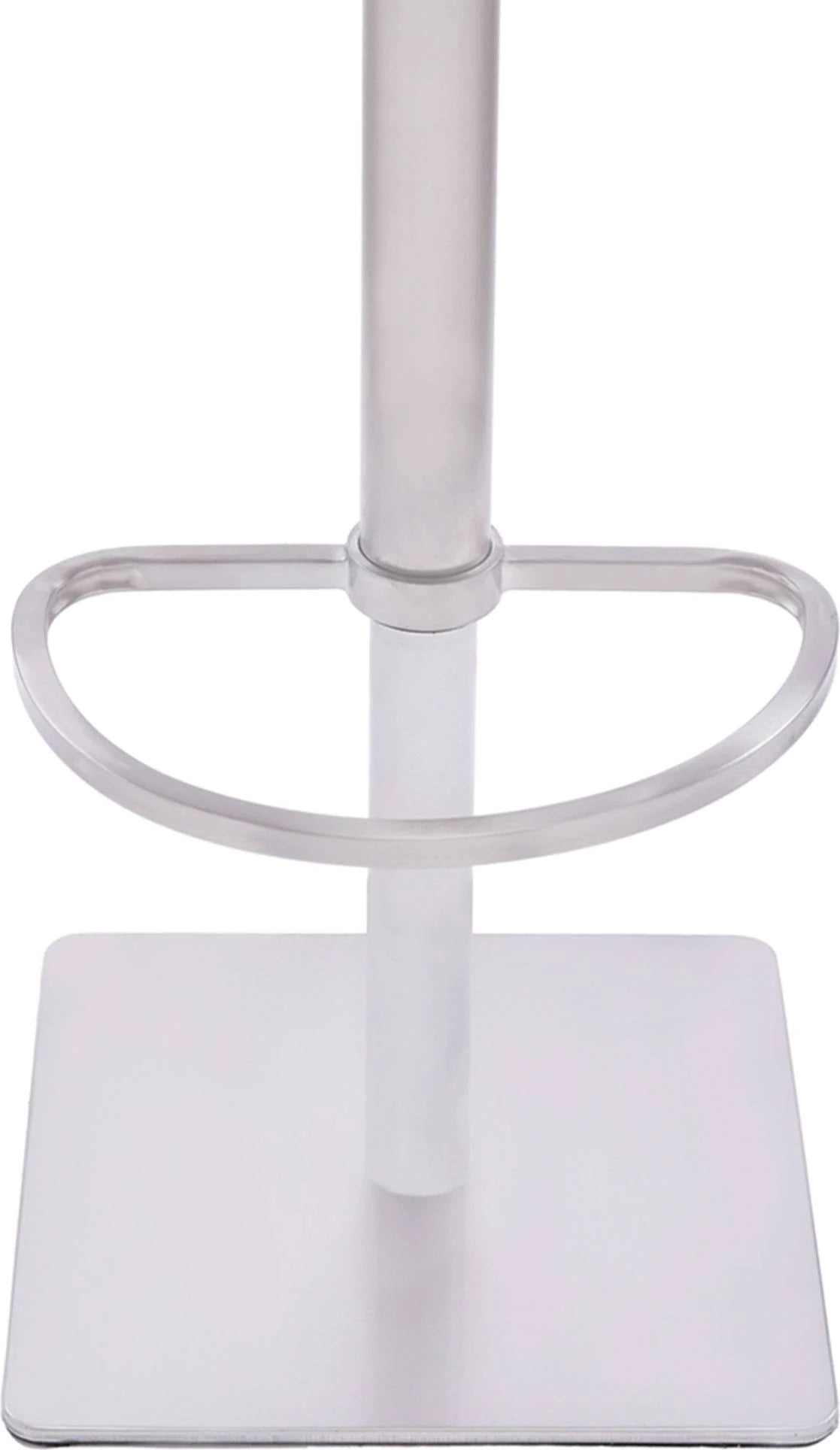 Brushed Stainless Steel Barstool with Grey Faux Leather and Walnut Back R4493