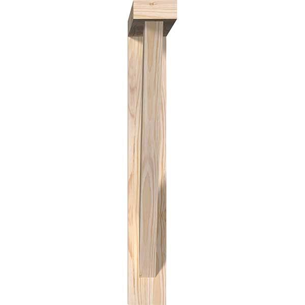 Traditional Block Smooth Bracket with Offset Brace, Douglas Fir E7596