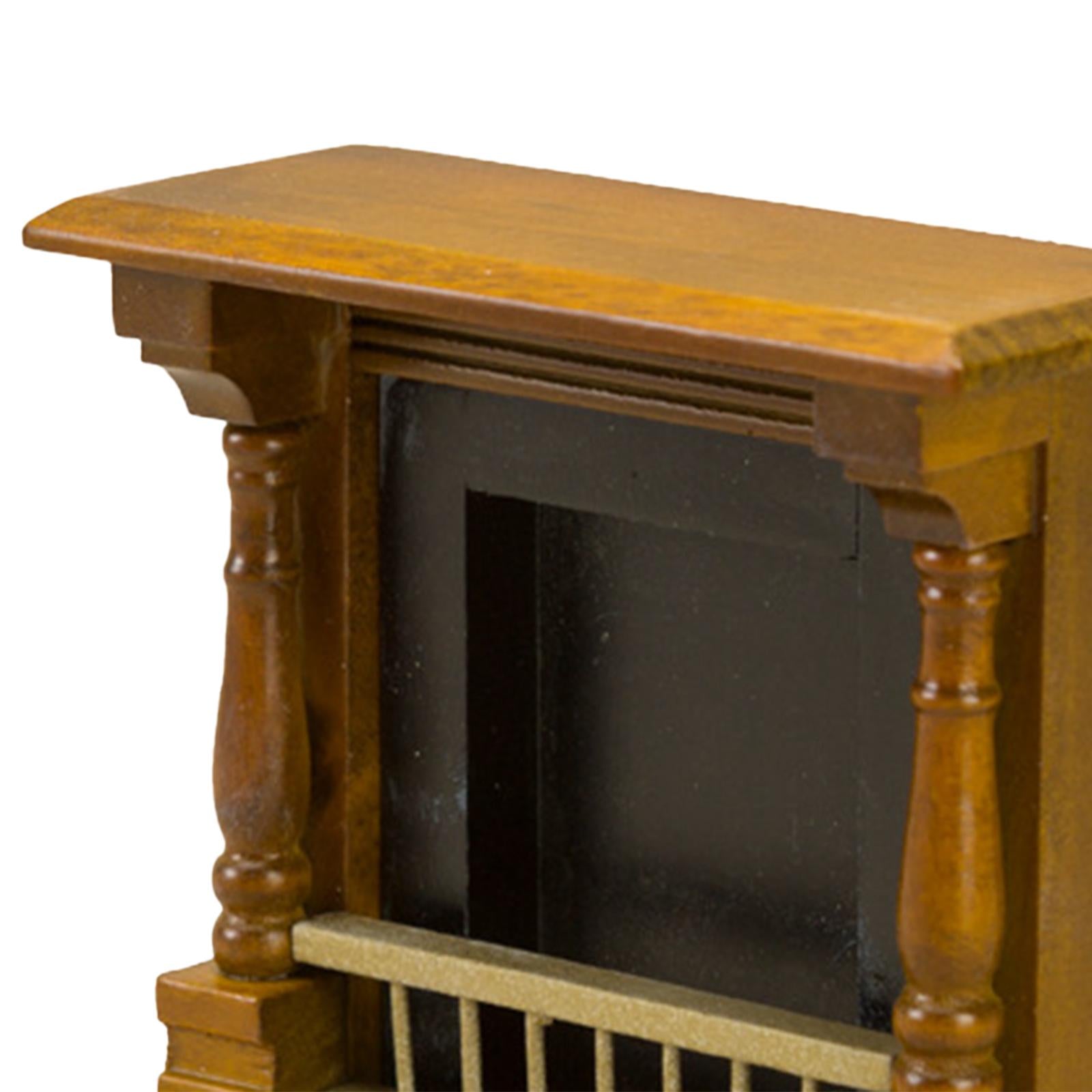 1/12 Scale Wooden Dollhouse Fireplace Toy S842506