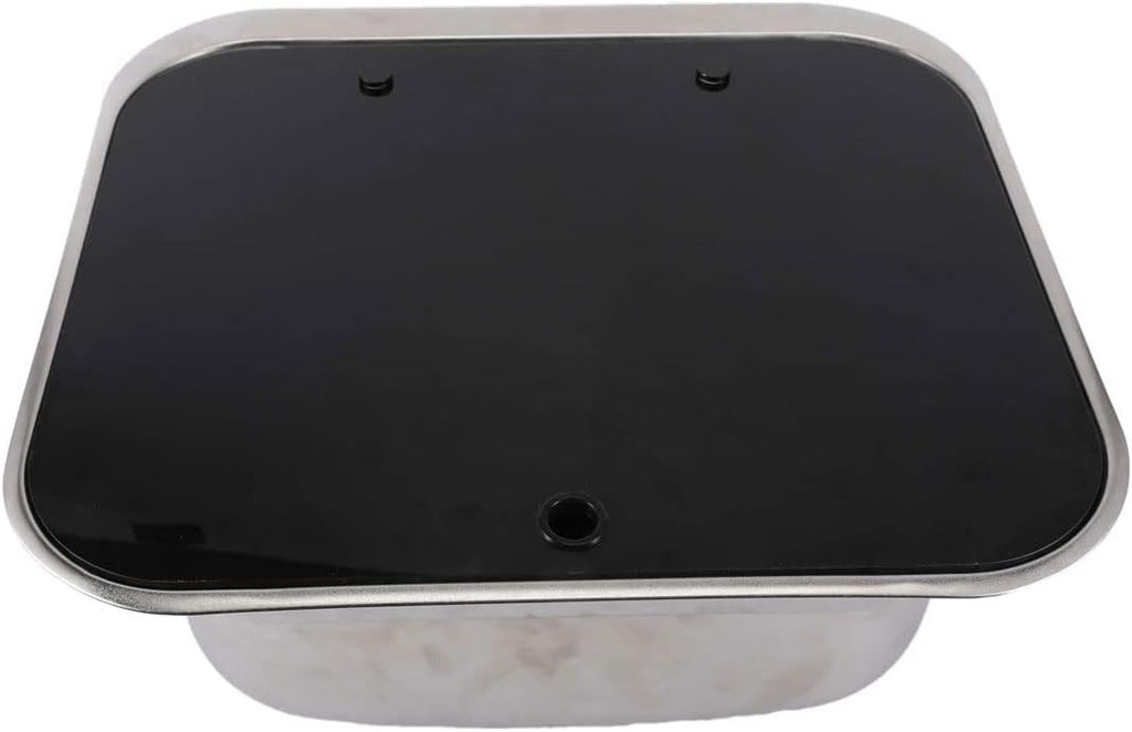 RV Kitchen Sink Stainless Steel Hand Wash Basin with Tempered Glass Lid A77244
