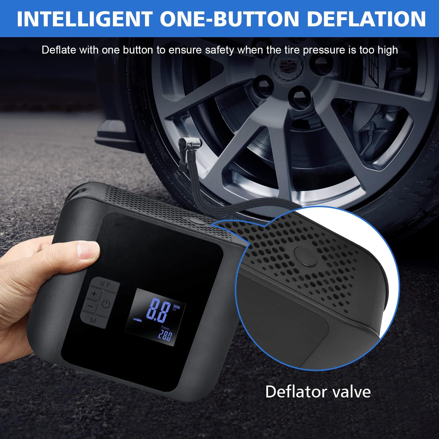 Tire Inflator Portable Air Compressor, 12v DC, 150PSI H425
