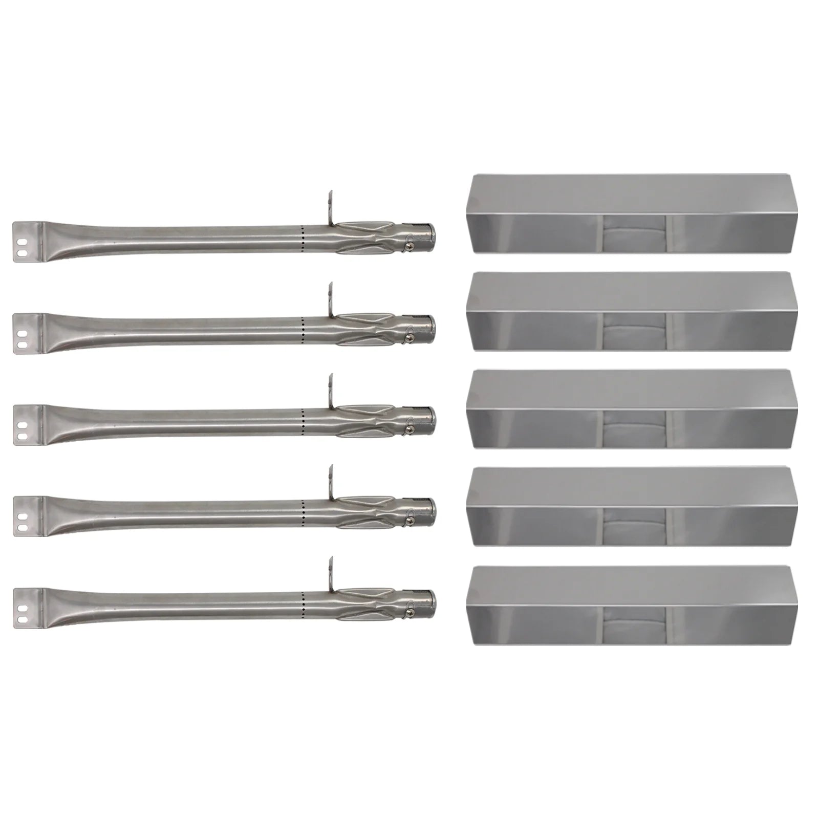 5-Pack BBQ Gas Grill Tube Burner & Heat Shield Plate Replacement Parts N3852