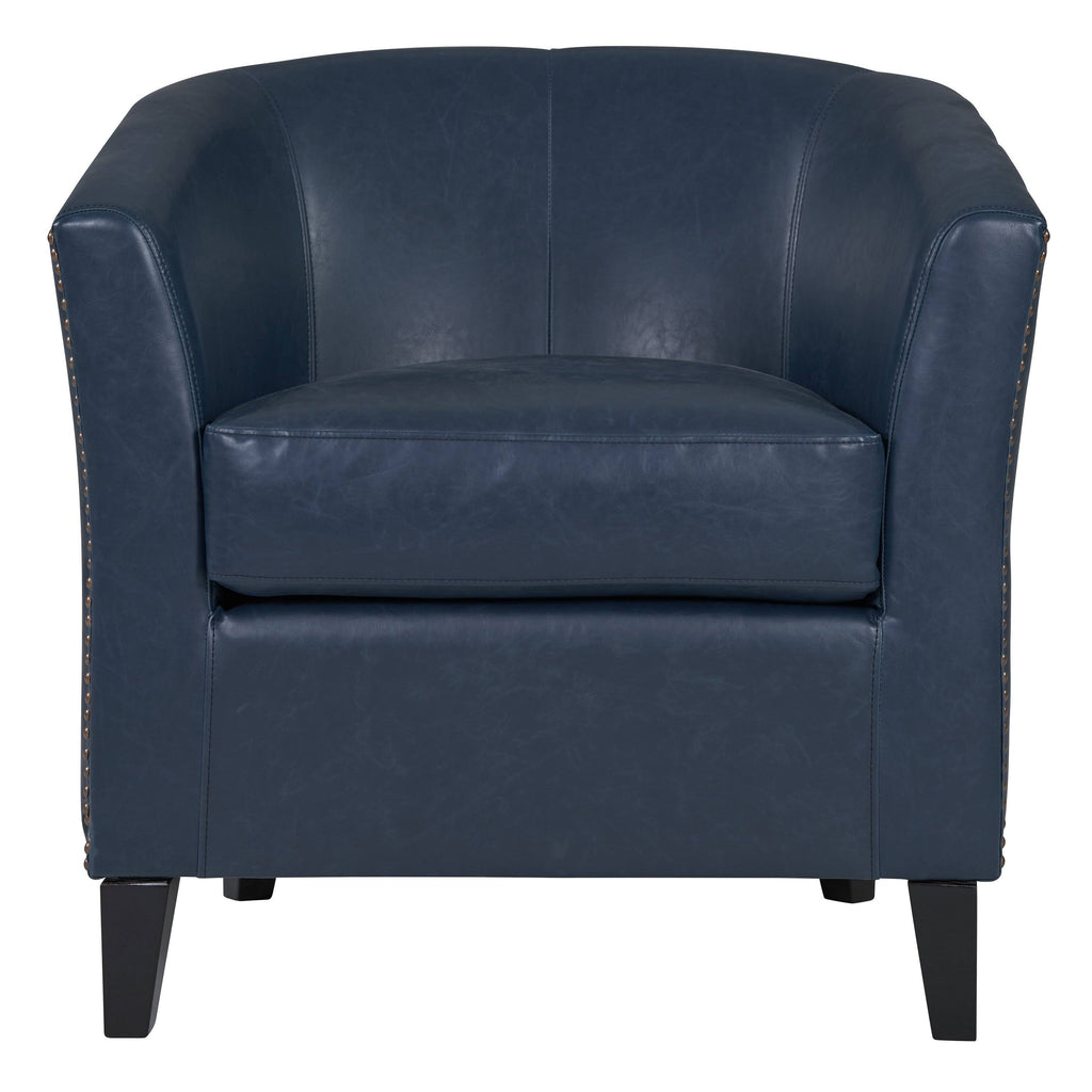 Vintage Blue Bonded Leather Tub Chair W4927