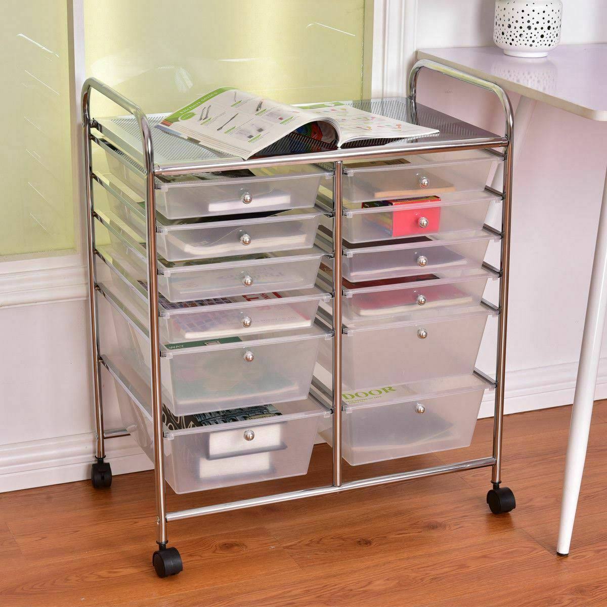 12 Storage Drawer Rolling Cart L733