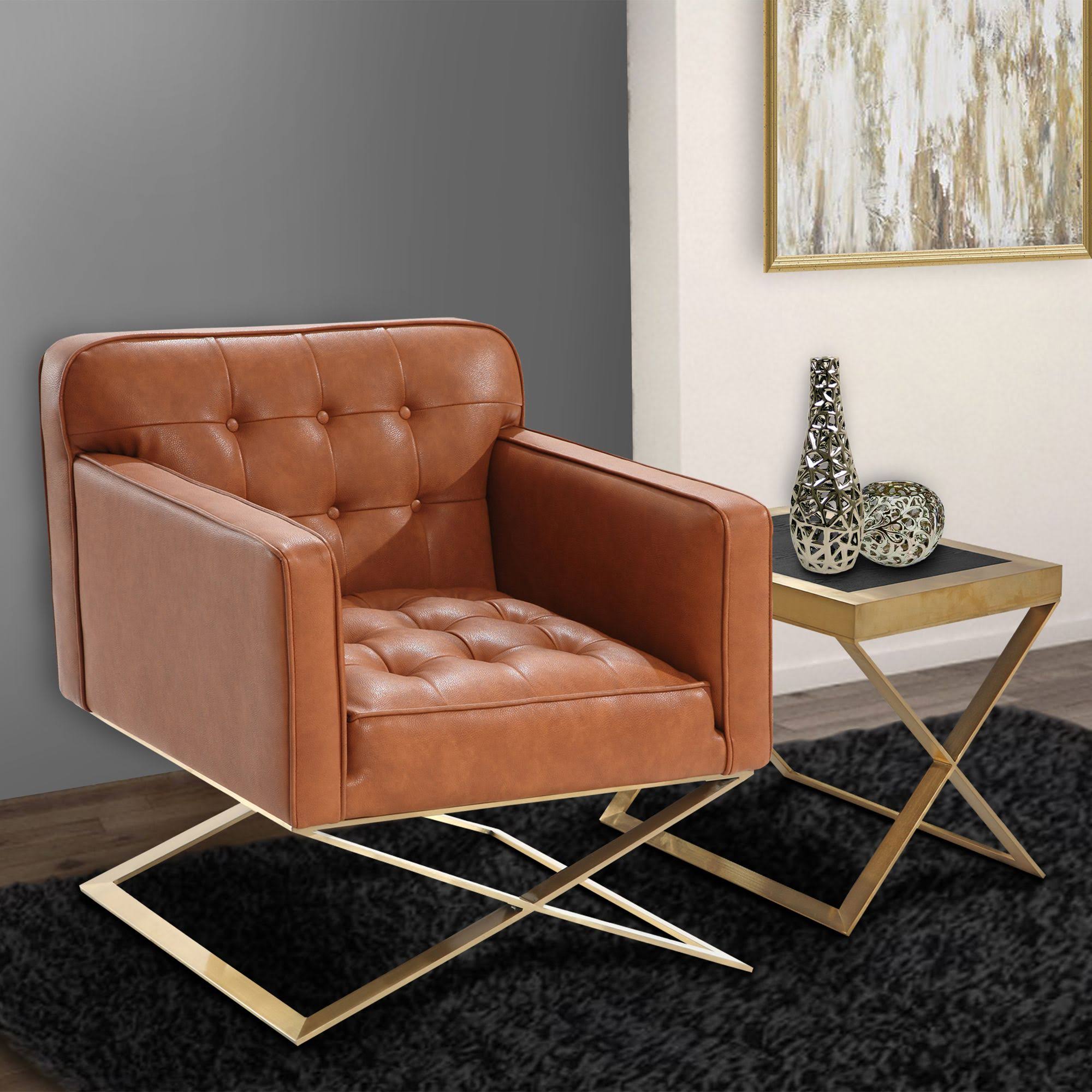 Brown and Gold Modern Chair B9781