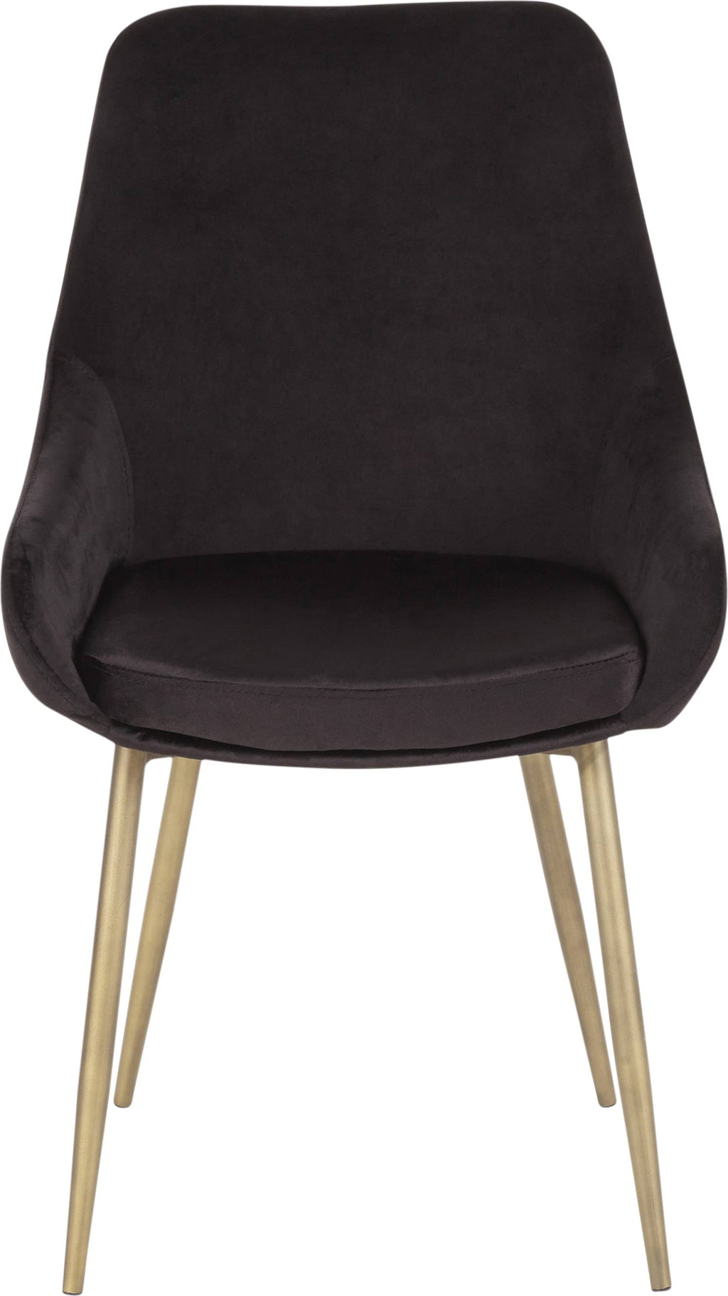 Black Solid Back Dining Side Chair, Set of 2 B331