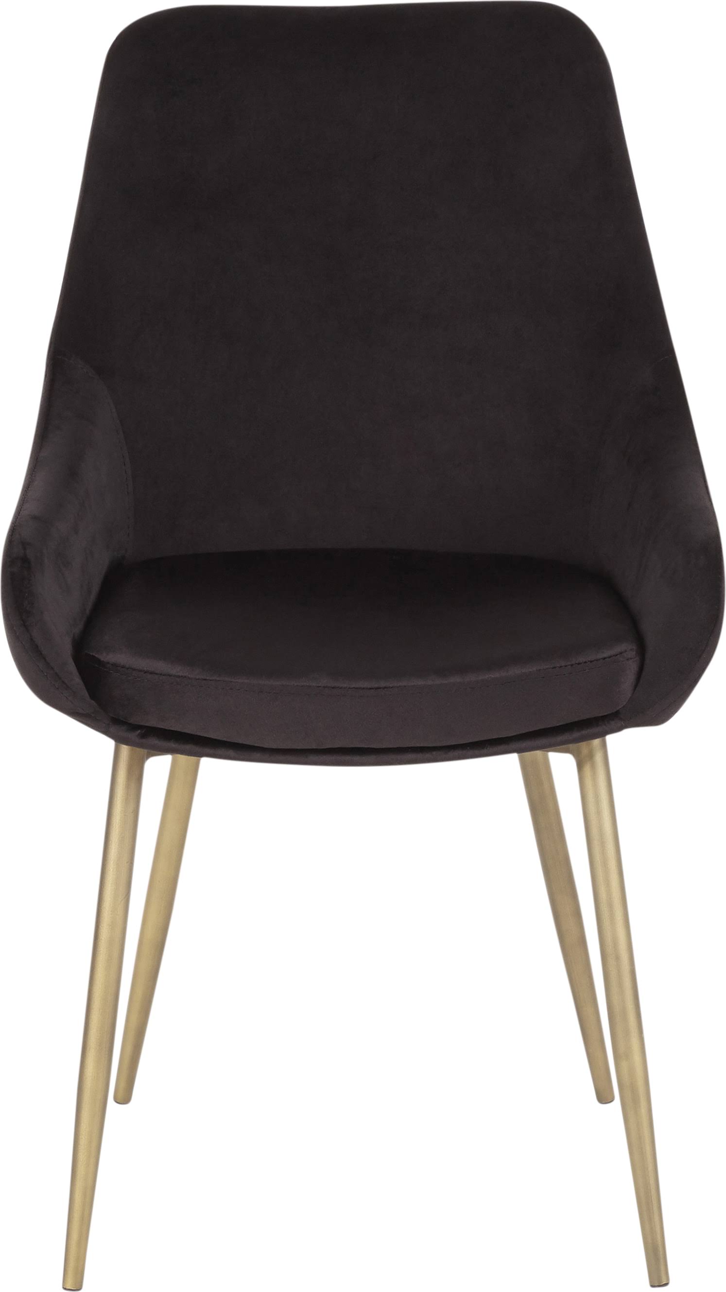 Black Solid Back Dining Side Chair, Set of 2 B331