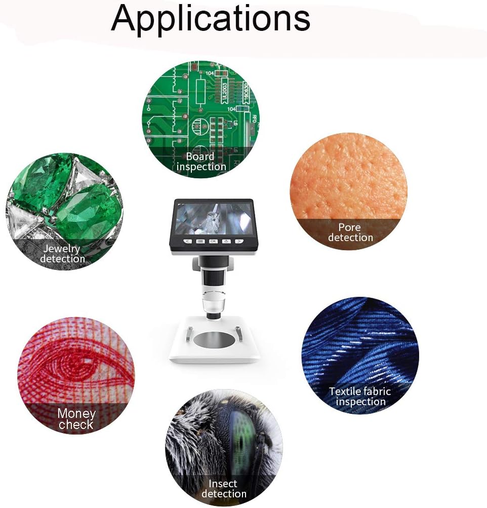 4.3 inch 50X-1000X 2 Megapixels USB Microscope with 32G TF Card Pack of 2 K2709