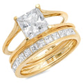 18K Yellow Gold Solitaire Bridal Set SZ 3.5 K4330