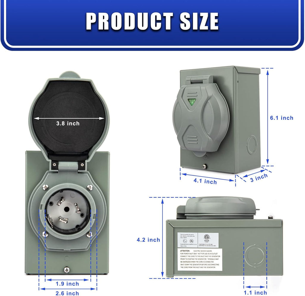 50 Amp Generator Power Inlet Box NEMA SS2-50P F6736