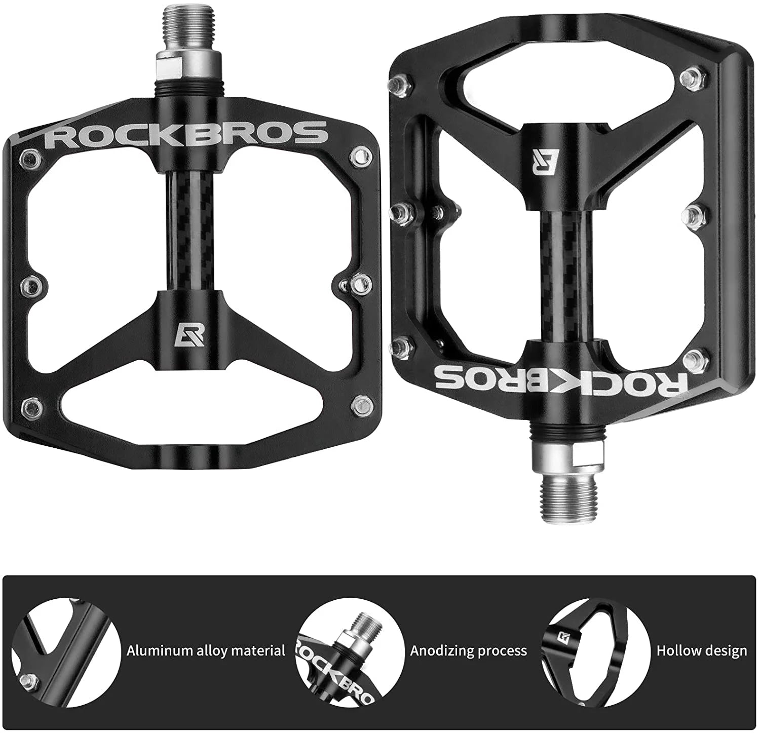 Carbon Fiber Sealed Bearing Flat Bicycle Pedals W99273
