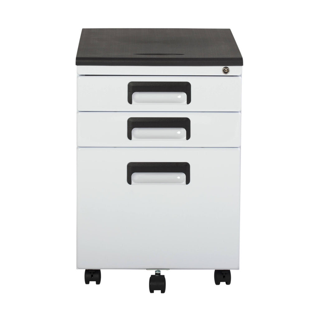 3 Drawer Metal Rolling File Cabinet with Locking Drawers B667