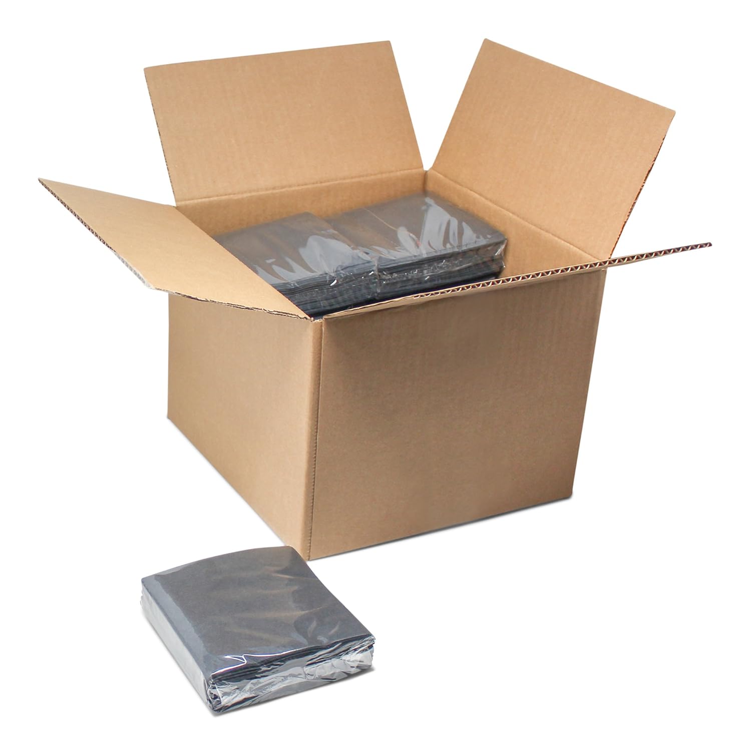 Black Paper Beverage/Cocktail Napkins Bulk (2 Ply, Embossed Edge, 10 x 10 - 4000/Case) M4508