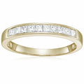 14K Yellow Gold Princess Cut Diamond Wedding Band Size 9 J7423
