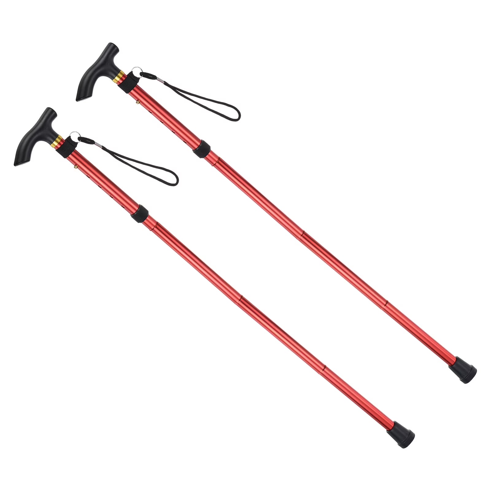 Red Aluminum Alloy Trekking Poles 2 Pack J9131
