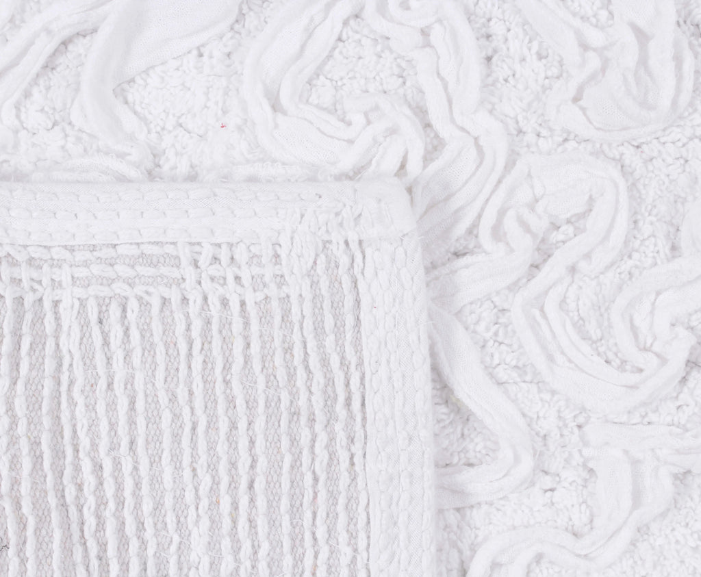 100% Cotton Tufted Bath Rugs, 24"x40" Rectangle, White C3573