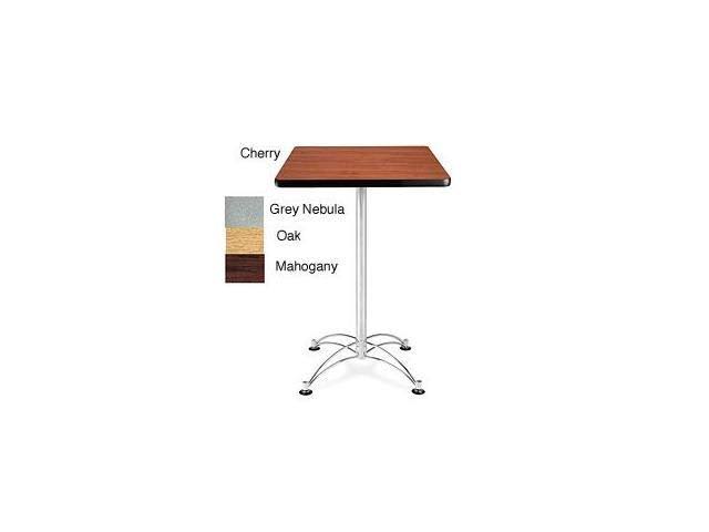 Chrome Base Cafe Table Mahogany Z8642