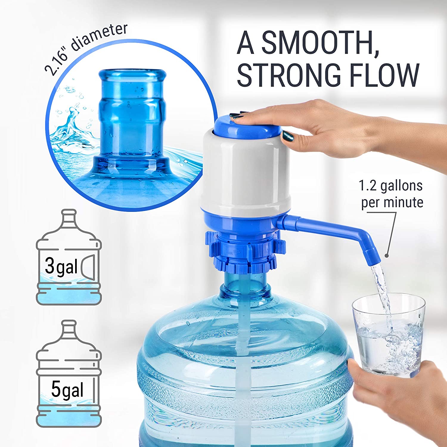 Manual Water Pump for 5 Gallon Bottle with Cleaning Brush H976