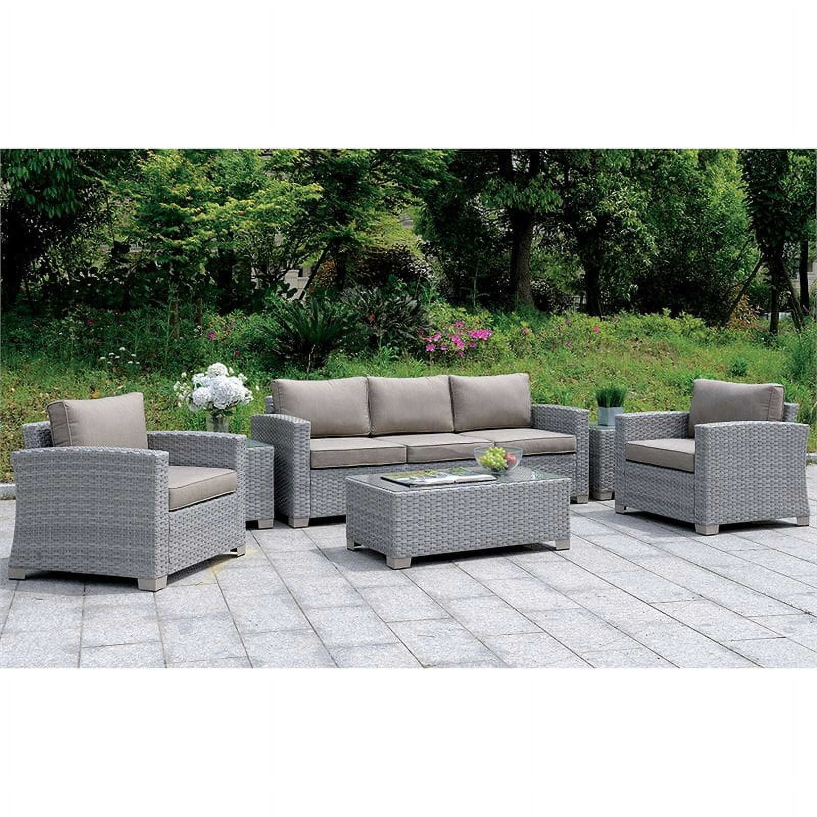 Gray Rattan Wicker Patio Sofa P575234