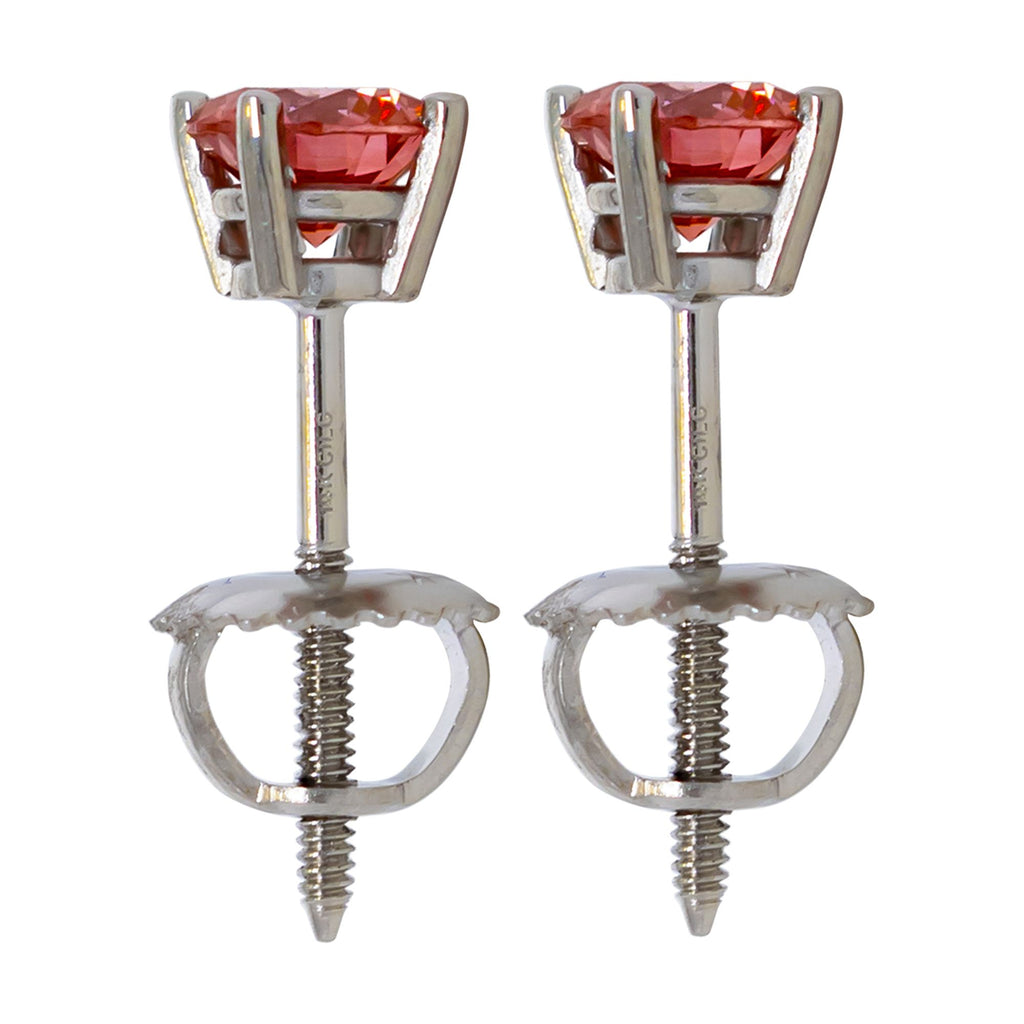 0.75 Cttw Lab Grown Pink Diamond Stud Earrings 14k White Gold F7890