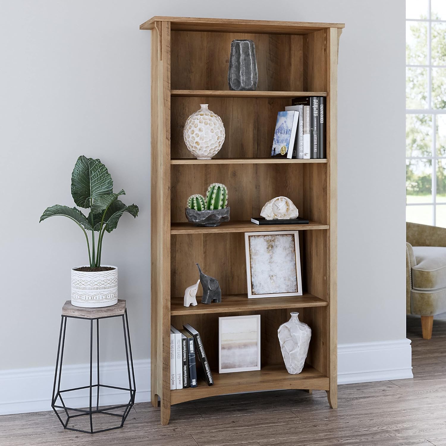 Tall 5 Shelf Bookcase, Reclaimed Pine H768497