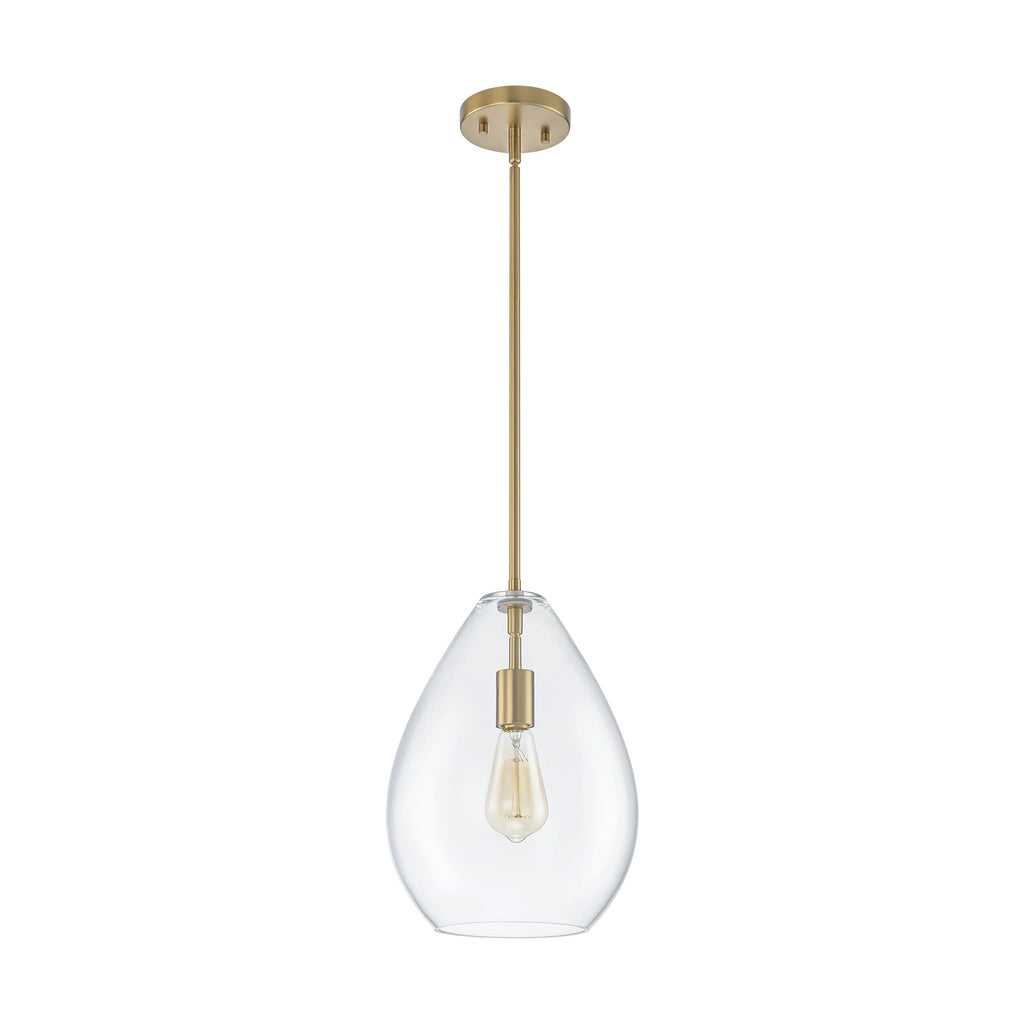 1-Light Dimmable Clear Glass Pendant N6965