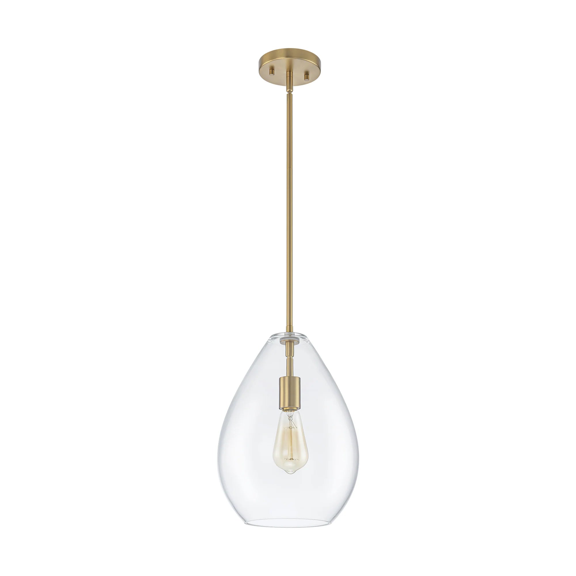 1-Light Dimmable Clear Glass Pendant N6965