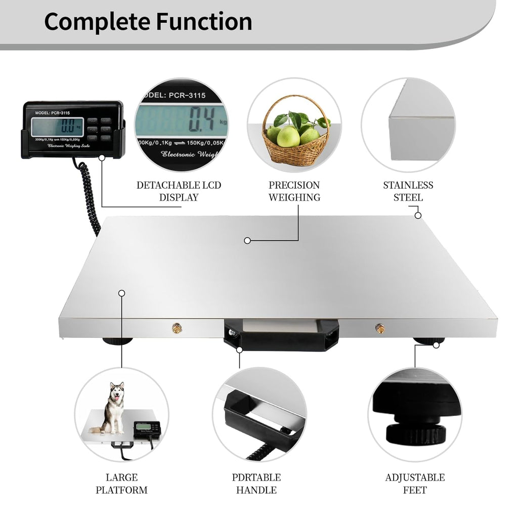 660Lbs x 0.2Lbs 21'' x 17'' Stainless Steel Platform Animal Scale Y79068