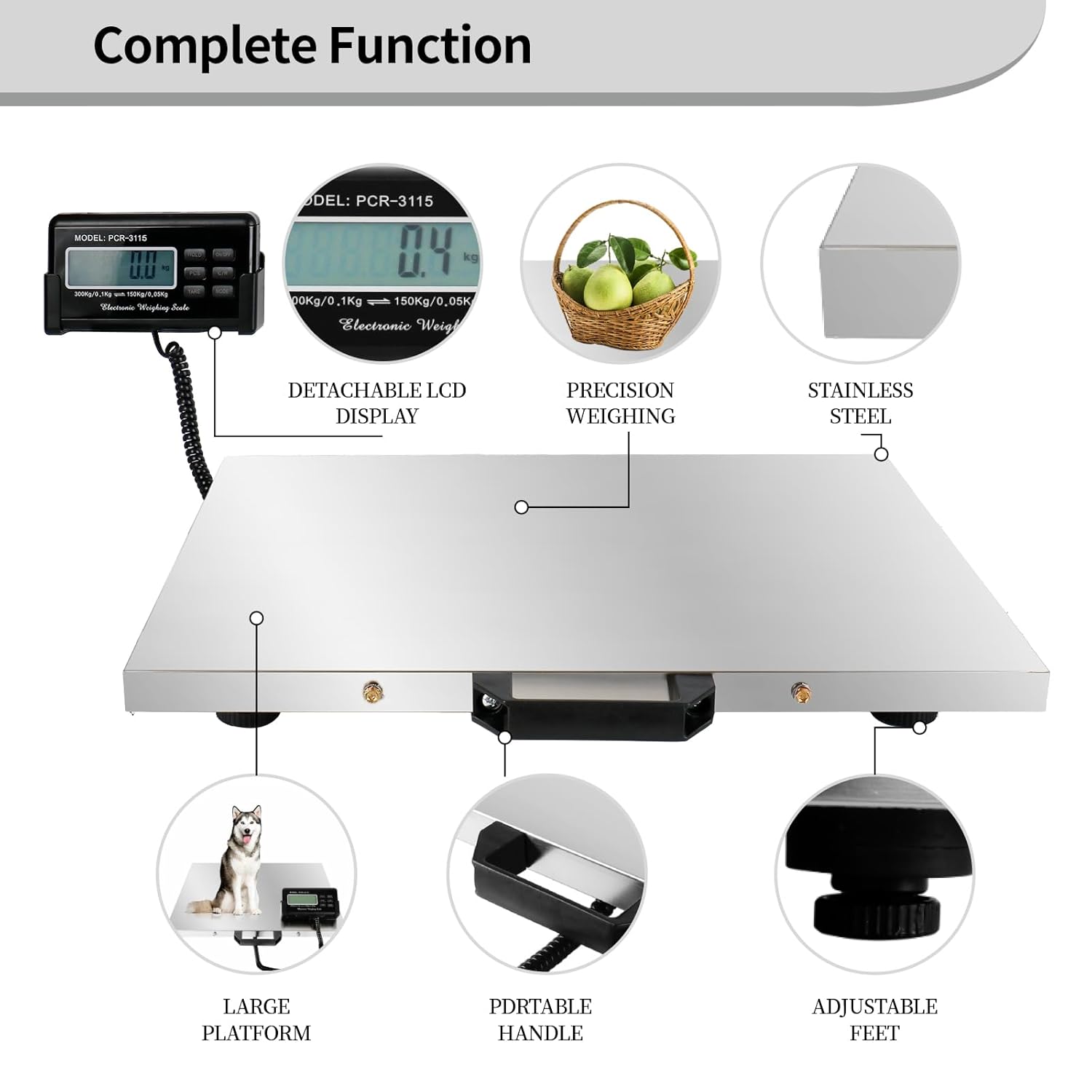 660Lbs x 0.2Lbs 21'' x 17'' Stainless Steel Platform Animal Scale Y79068