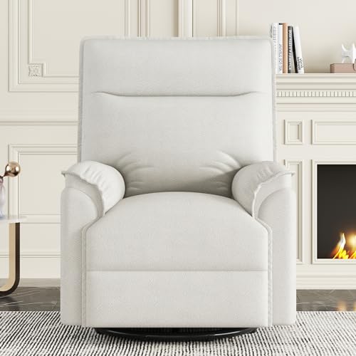 Beige Swivel Rocker Recliner Chair with Adjustable Backrest E1994