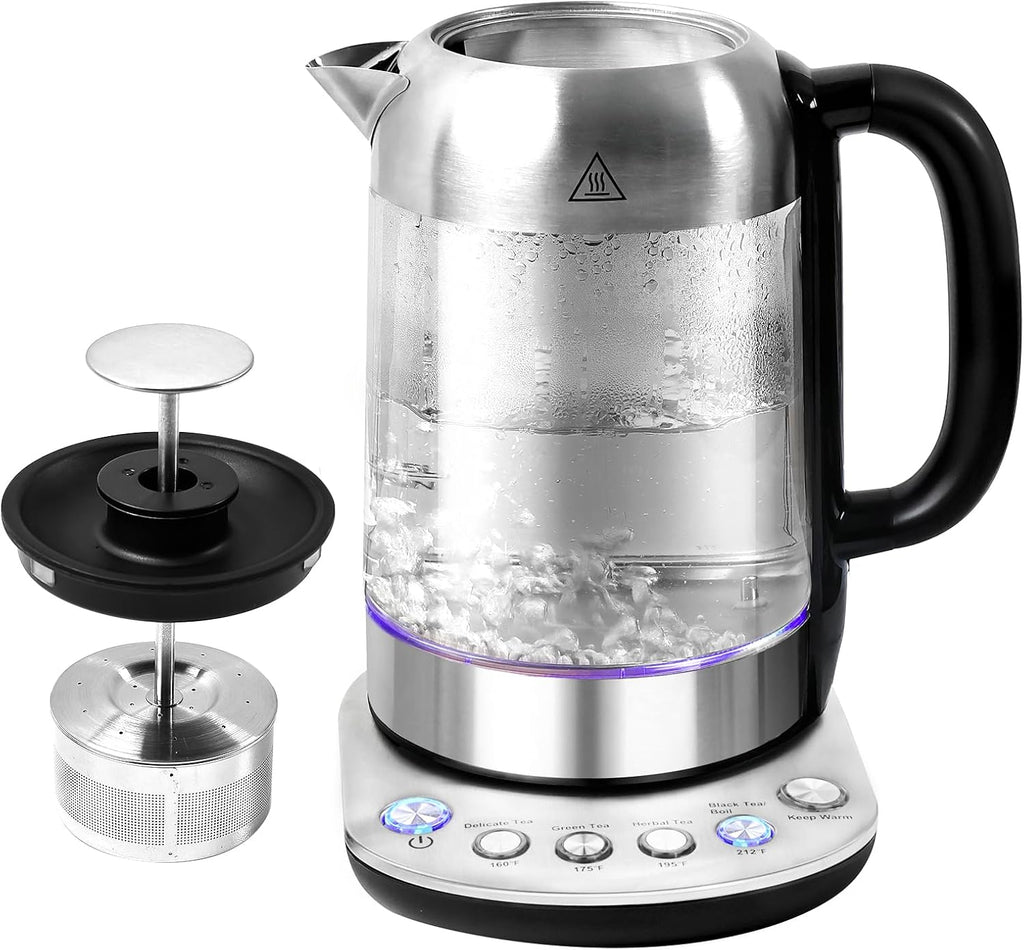 1.7L Borosilicate Glass Electric Kettle with Temperature Control X277