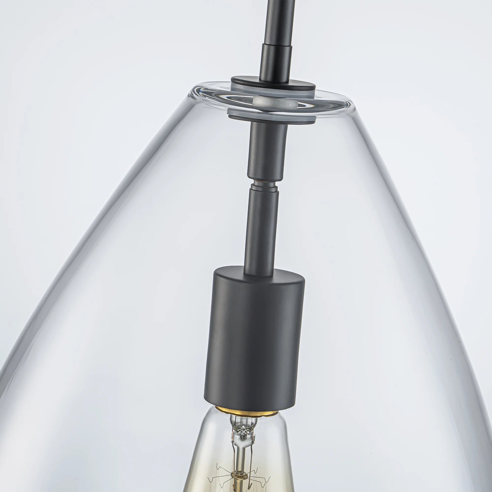 1-Light Dimmable Clear Glass Pendant N6965