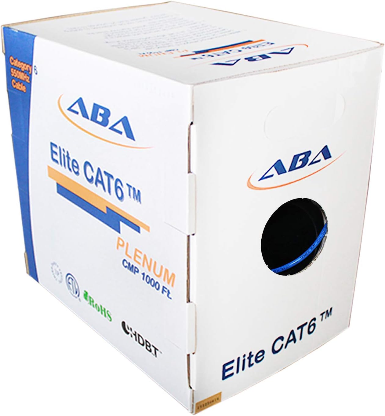 Green Plenum Ethernet Cable 1000ft UTP 23AWG Solid Bare Copper A973